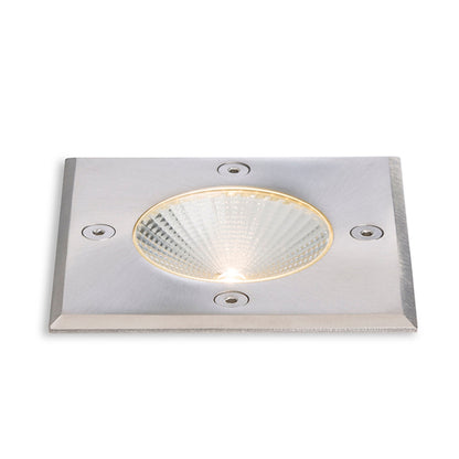RIZZ SQ 105 | kvadratisk utendørs bakke-spot | integrert CREE LED 3 W | IP65 rustfritt stål