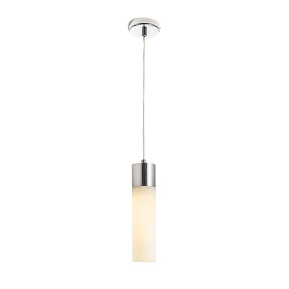 EIGHT | smalle opaalglazen hanglamp | E27 | chroom | met of zonder lichtbron