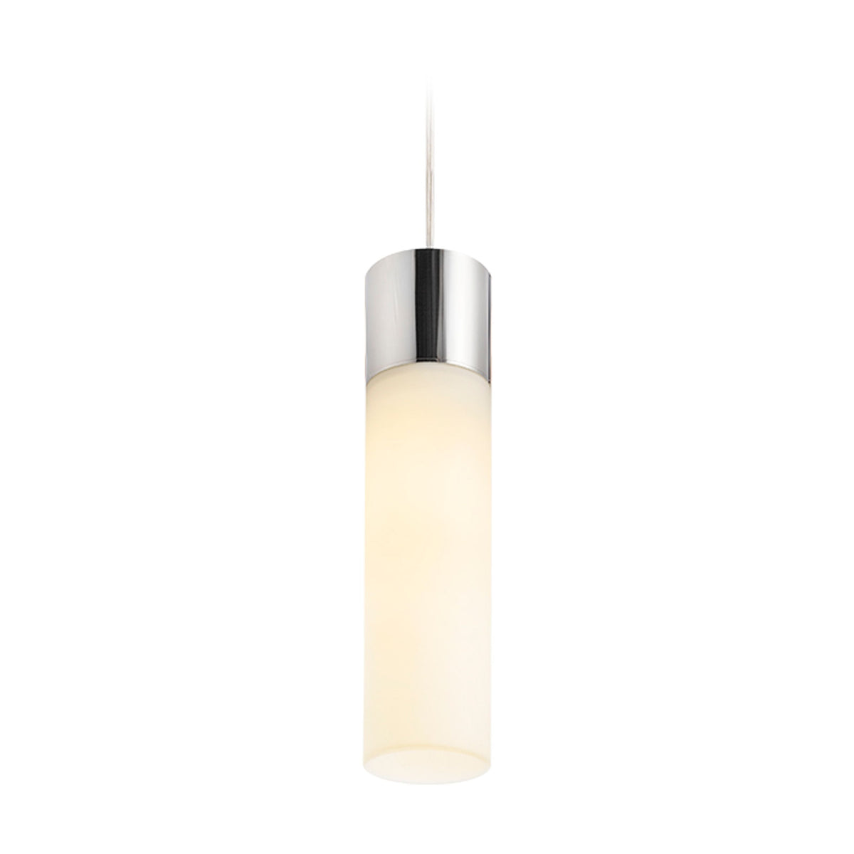 EIGHT | smalle opaalglazen hanglamp | E27 | chroom | met of zonder lichtbron