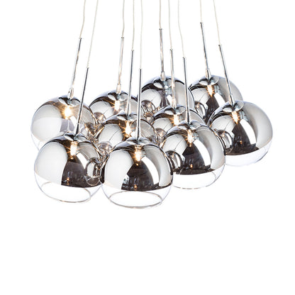 ASTRAL | glazen bollen cluster hanglamp | 10x G4 | chroom of koperkleurig glas | met of zonder lichtbron