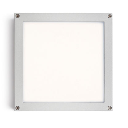 SCOTT | kvadratisk utendørs taklampe 22 cm | LED 9,8 W 637 lm | IP54 | sølvgrå