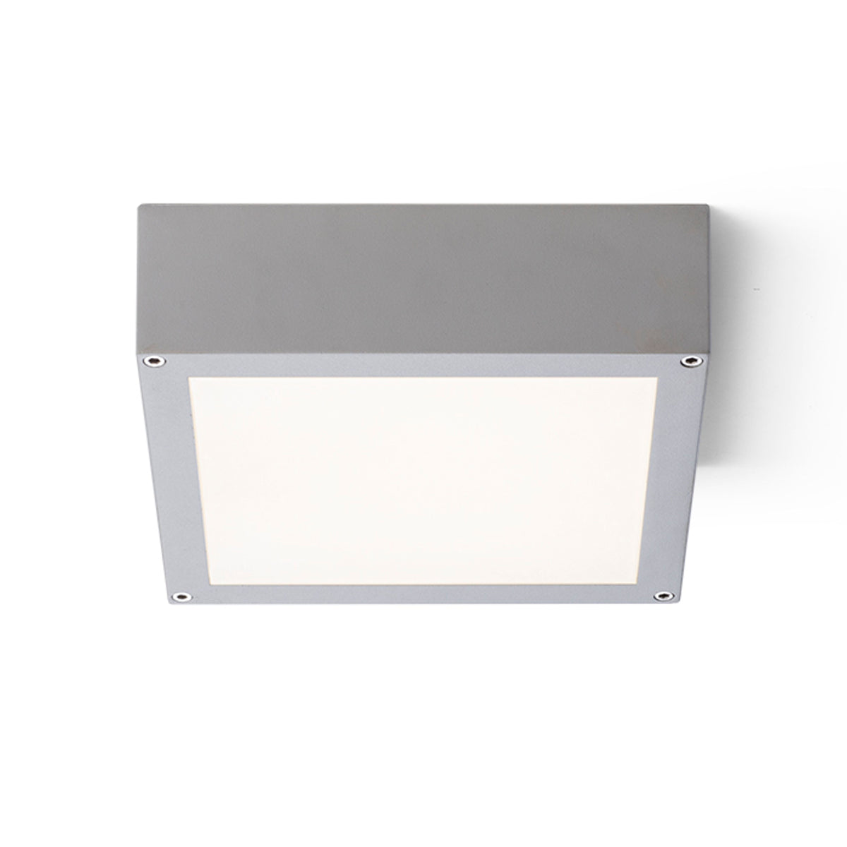 SCOTT | kvadratisk utendørs taklampe 22 cm | LED 9,8 W 637 lm | IP54 | sølvgrå