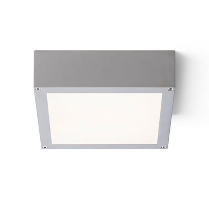 SCOTT | kvadratisk utendørs taklampe 22 cm | LED 9,8 W 637 lm | IP54 | sølvgrå