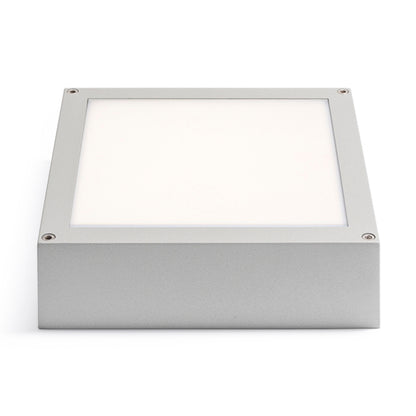 SCOTT | kvadratisk utendørs taklampe 22 cm | LED 9,8 W 637 lm | IP54 | sølvgrå
