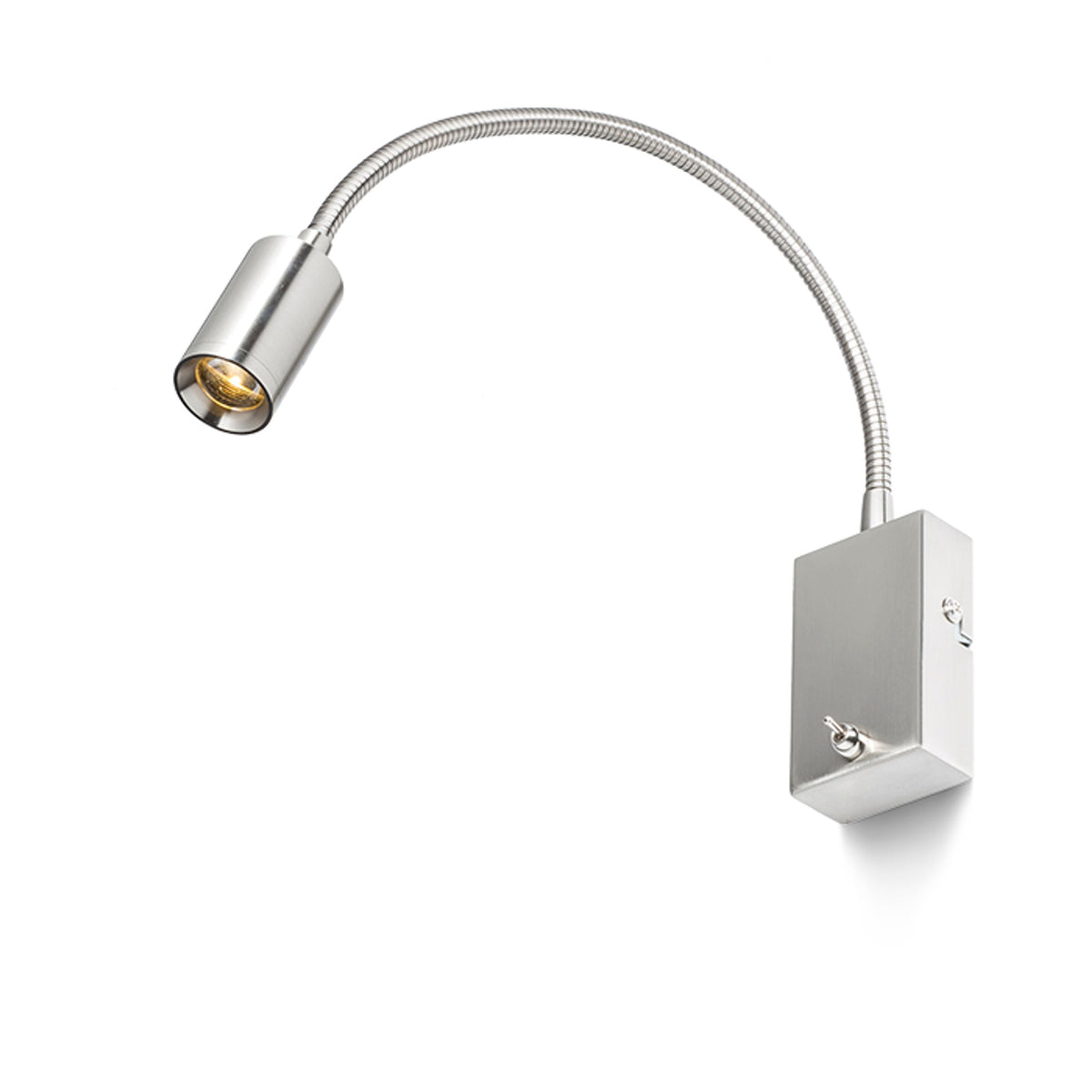 VERSA | LED bedlamp op zwanenhals | met schakelaar | mat nikkel