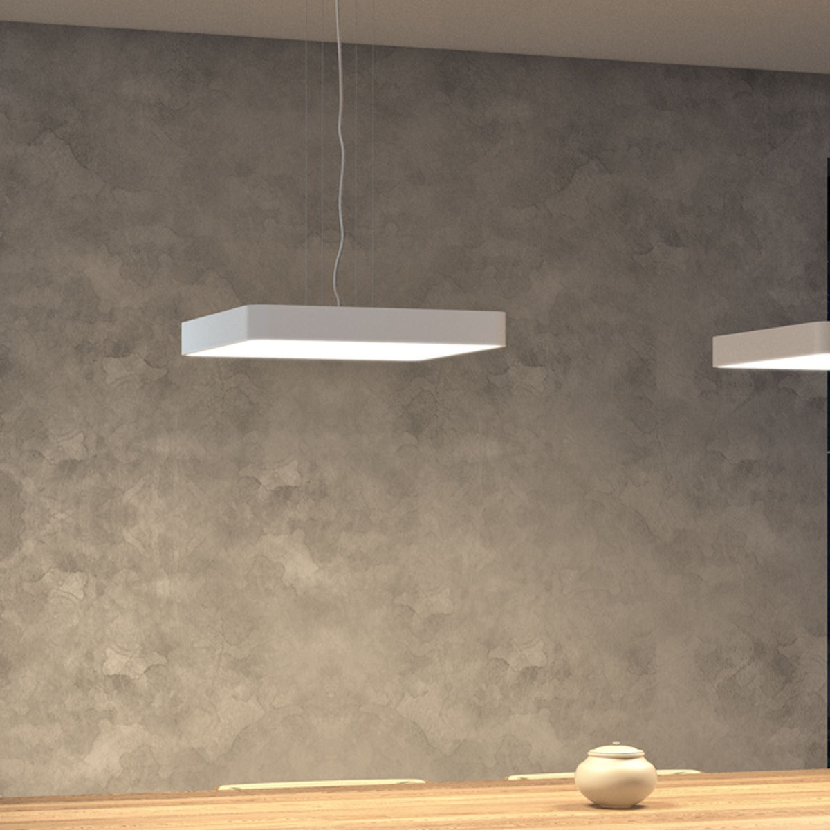 MENSA SQ 48 | lineaire LED hanglamp 48 cm | 56W 3530lm 3000K | wit of geborsteld aluminium