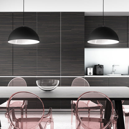 MONROE 50 | grote metalen hanglamp 50 cm | E27 | mat zwart met wit | met of zonder lichtbron