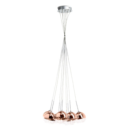 ASTRAL | glazen bollen cluster hanglamp | 10x G4 | chroom of koperkleurig glas | met of zonder lichtbron