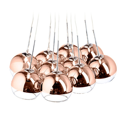 ASTRAL | glazen bollen cluster hanglamp | 10x G4 | chroom of koperkleurig glas | met of zonder lichtbron