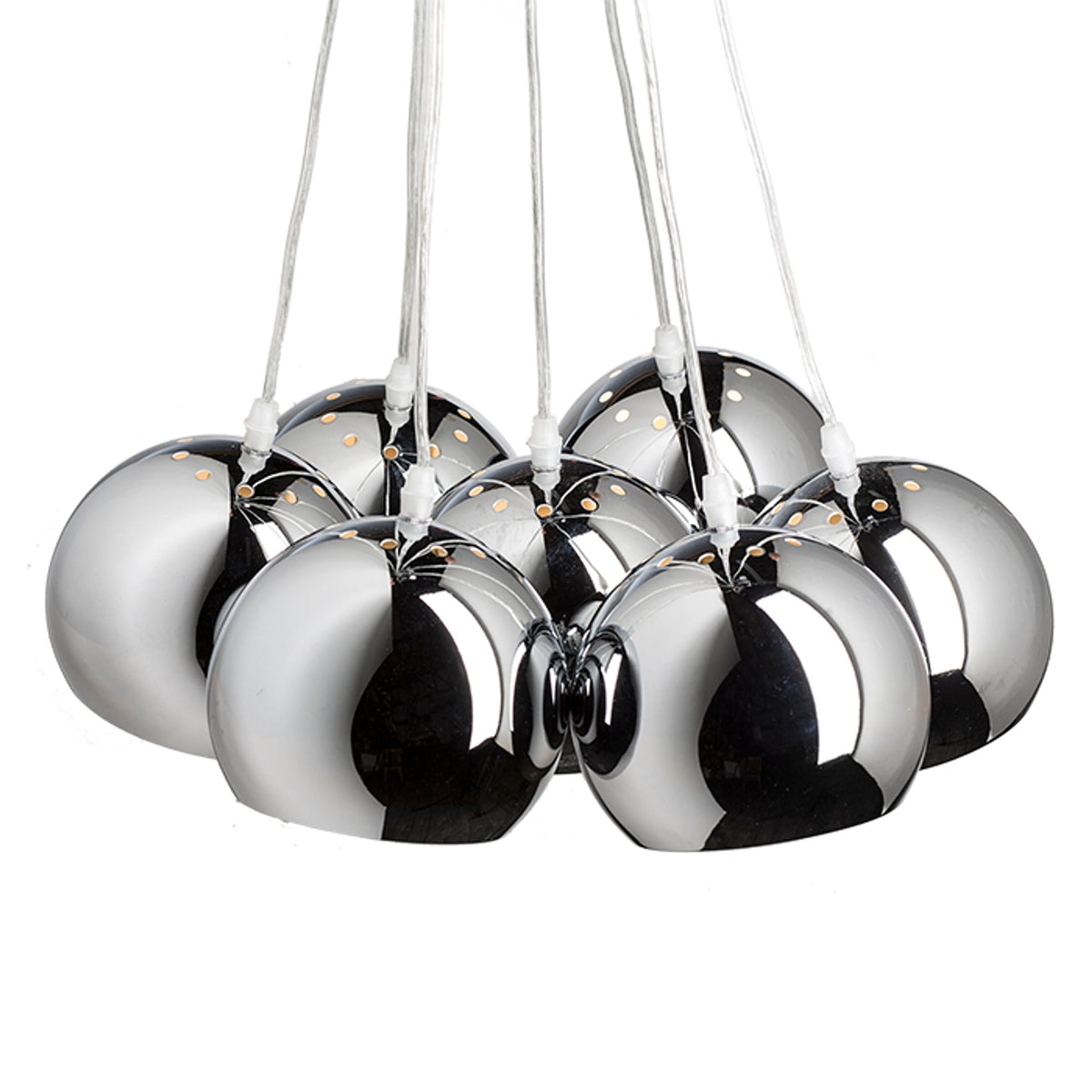 ASTROMET | hanglamp | 7x E27 | zeven chromen bollen | met of zonder lichtbron