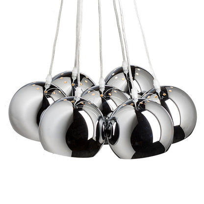 ASTROMET | hanglamp | 7x E27 | zeven chromen bollen | met of zonder lichtbron