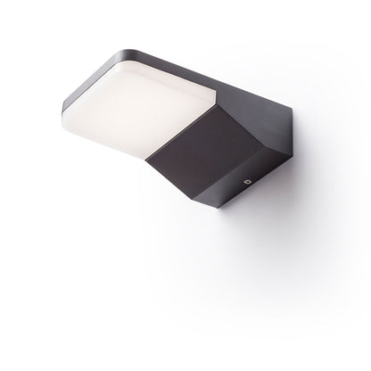 VIRGO | platte buiten wandlamp met opaal diffuser | LED 9W 800lm 3000K | IP65 | antraciet