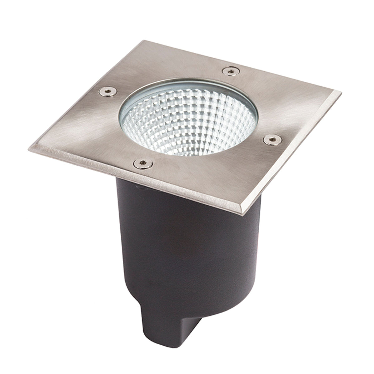 RIZZ SQ 125 | vierkante grondspot buiten | geintegreerde LED 7W | IP67 RVS