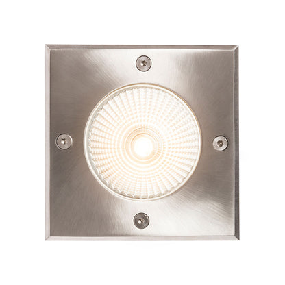 RIZZ SQ 125 | vierkante grondspot buiten | geintegreerde LED 7W | IP67 RVS
