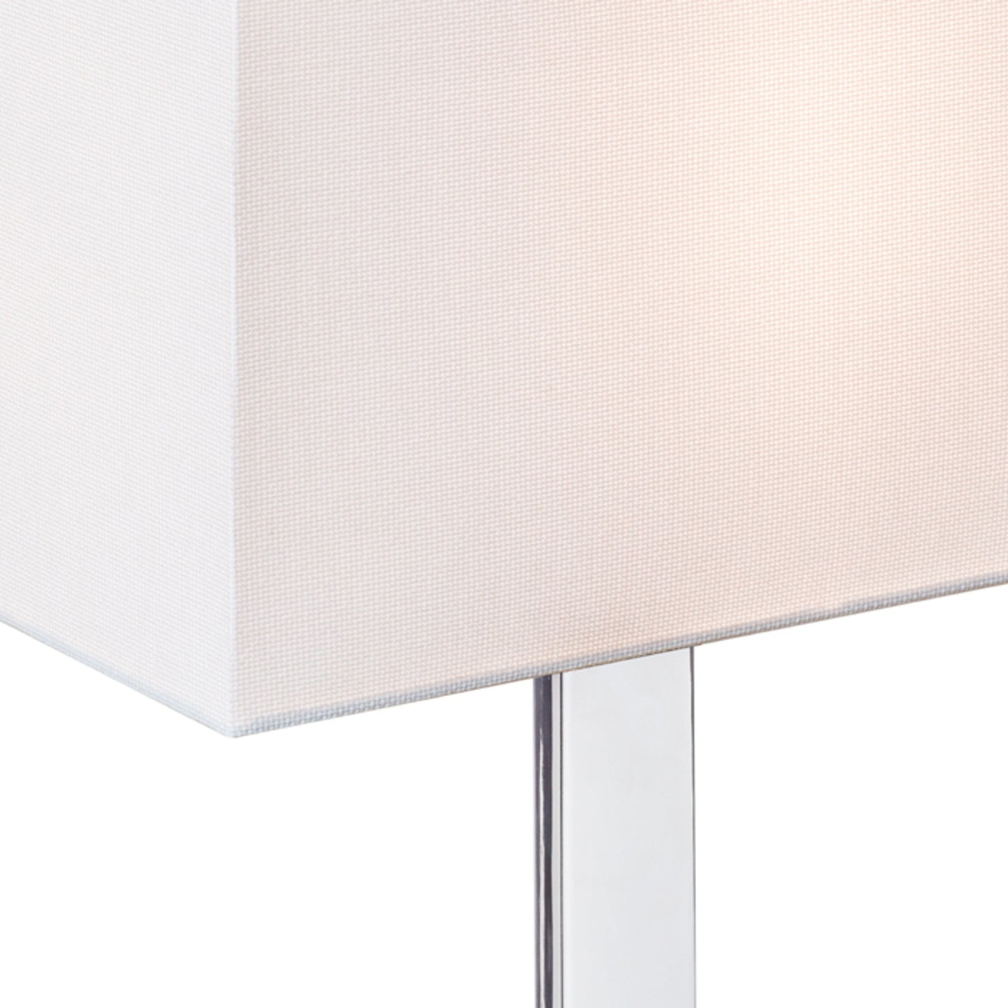 PLAZA M | tafellamp met gestructureerde textielkap | E27 max 15W | 35 cm | wit/chroom