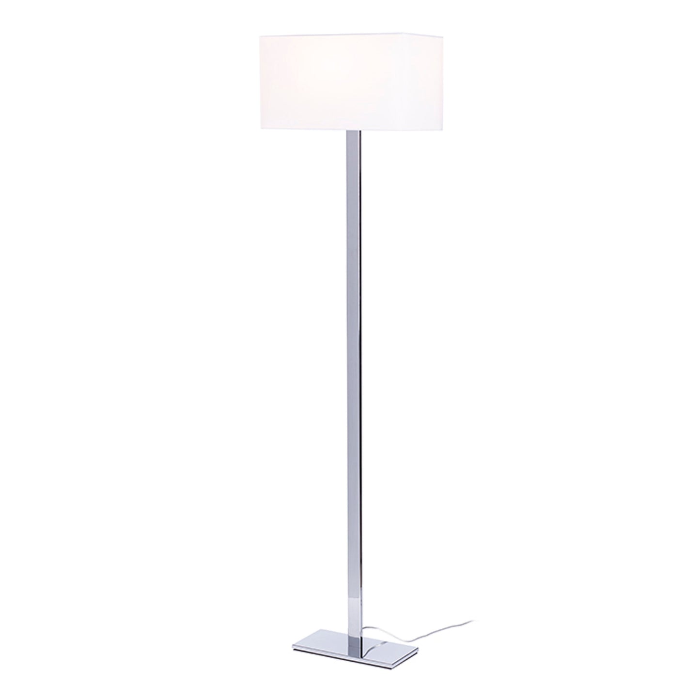 PLAZA vloerlamp wit chroom E27