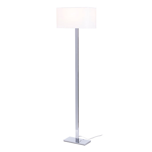 PLAZA vloerlamp wit chroom E27