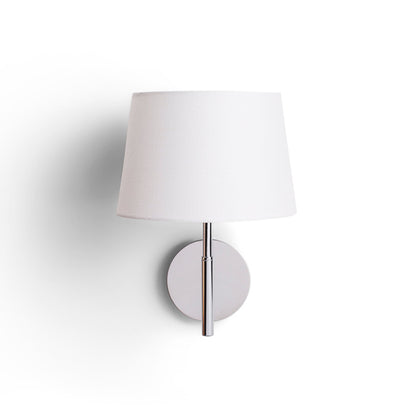 BROADWAY | wandlamp met textiel kap en schakelaar | E27 | wit met chroom | met of zonder lichtbron