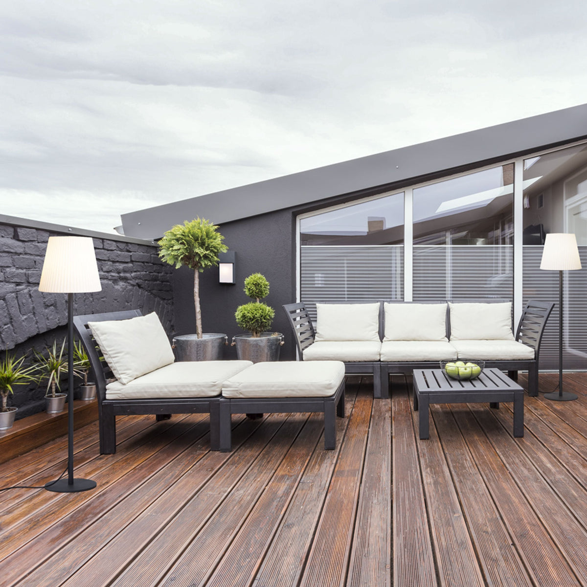 CHICAGO | buiten wandlamp met opaal diffuser | E27 | IP44 | antraciet | met of zonder lichtbron