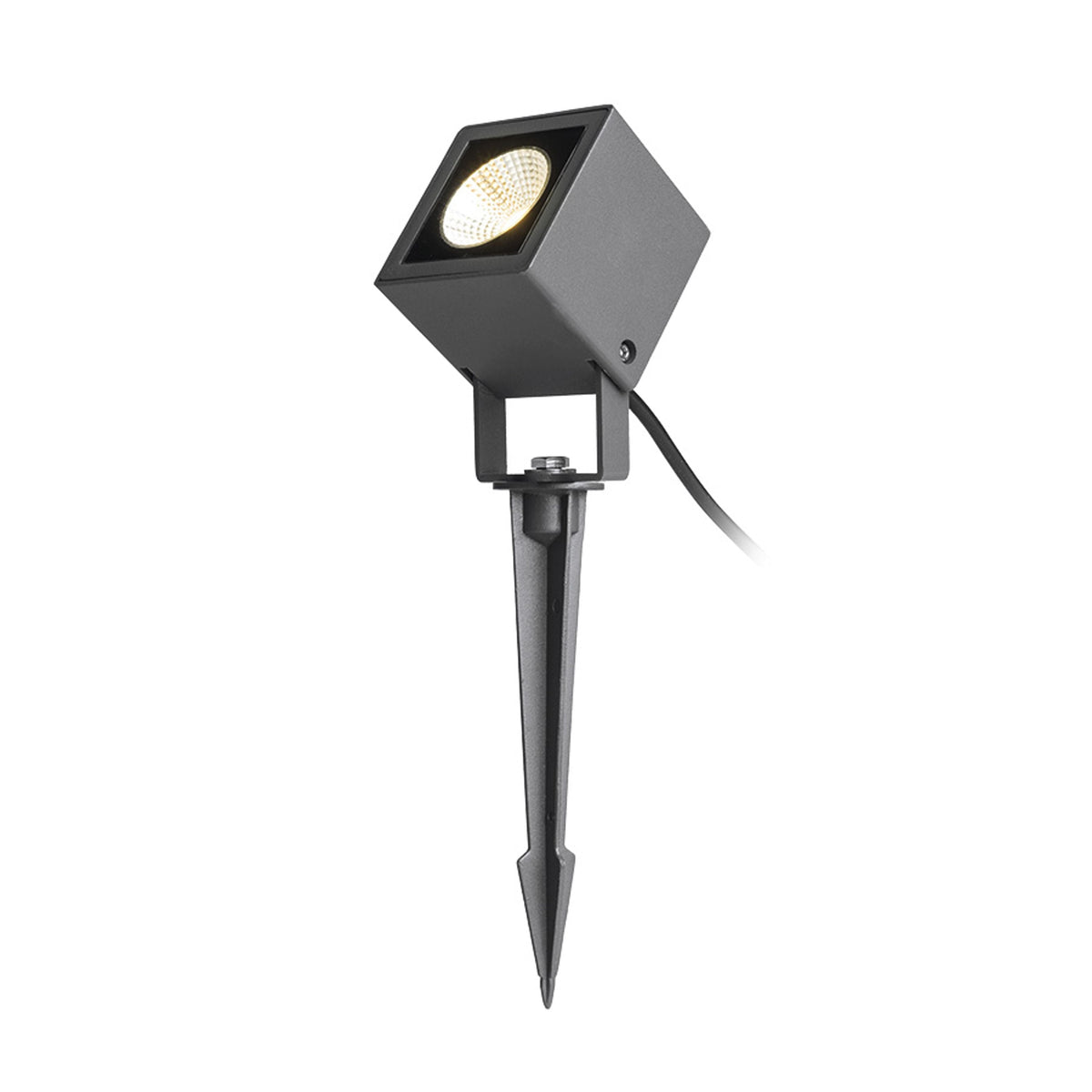 BORA | čtvercový LED zahradní reflektor na zemním trnu | 6 W 340 lm 3000 K | IP54 | antracitový