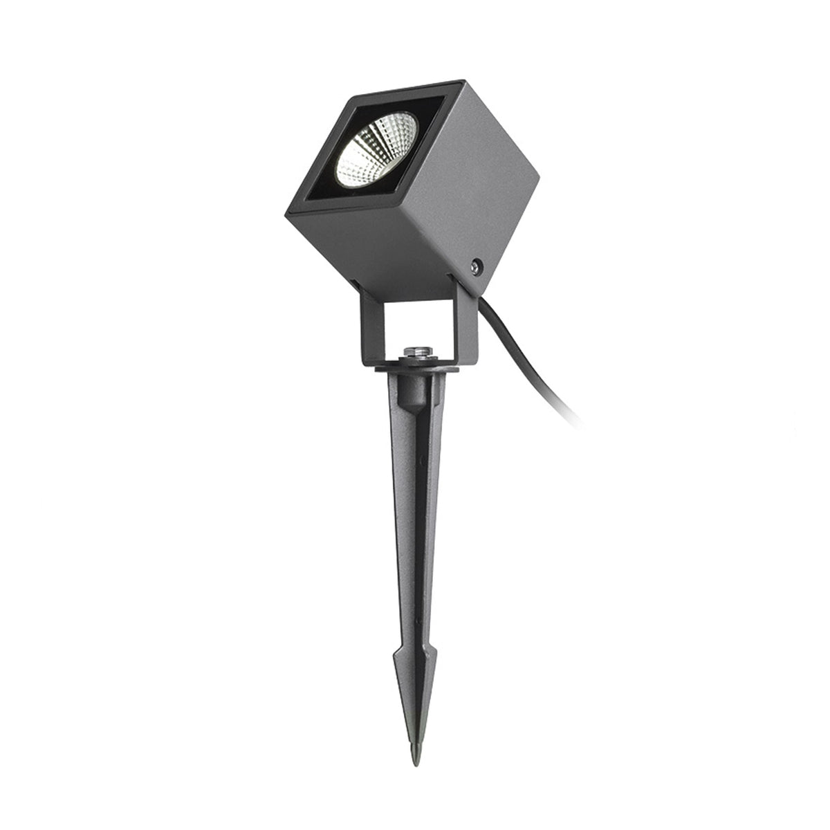 BORA | čtvercový LED zahradní reflektor na zemním trnu | 6 W 340 lm 3000 K | IP54 | antracitový
