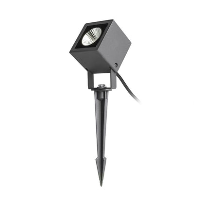BORA | čtvercový LED zahradní reflektor na zemním trnu | 6 W 340 lm 3000 K | IP54 | antracitový