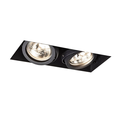 ELECTRA II G53 | doppio faretto cardanico da incasso trimless | 2x G53 AR111 12V | nero