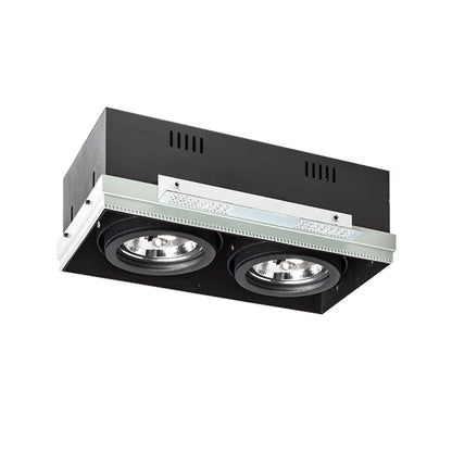 ELECTRA II G53 | doppio faretto cardanico da incasso trimless | 2x G53 AR111 12V | nero