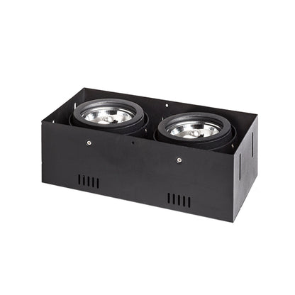 ELECTRA II G53 | doppio faretto cardanico da incasso trimless | 2x G53 AR111 12V | nero