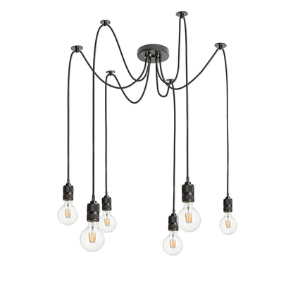 CINDY VI | hanglamp met 6 pendels | E27 | zwart | met of zonder lichtbron
