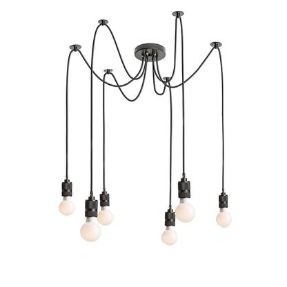 CINDY VI | hanglamp met 6 pendels | E27 | zwart | met of zonder lichtbron