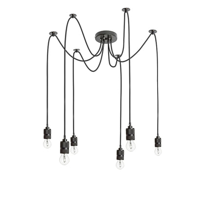 CINDY VI | hanglamp met 6 pendels | E27 | zwart | met of zonder lichtbron