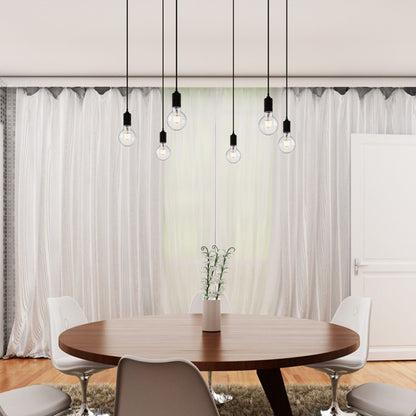 CINDY VI | hanglamp met 6 pendels | E27 | zwart | met of zonder lichtbron