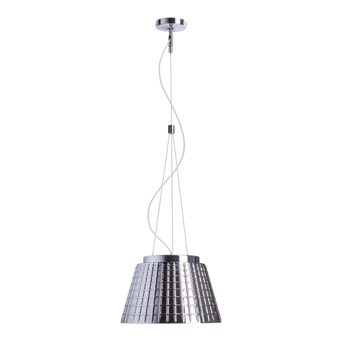 CORONA | hanglamp van massief gestructureerd glas | E27 | chroomkleurig | met of zonder lichtbron