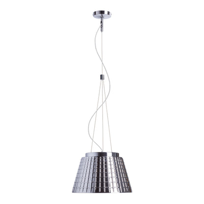 CORONA | hanglamp van massief gestructureerd glas | E27 | chroomkleurig | met of zonder lichtbron