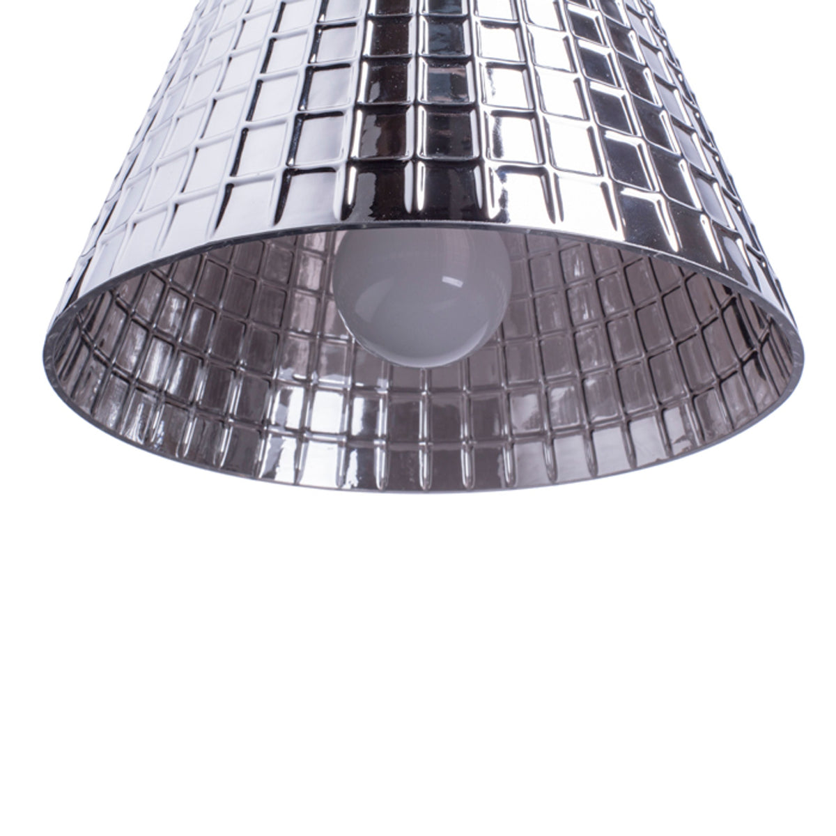 CORONA | hanglamp van massief gestructureerd glas | E27 | chroomkleurig | met of zonder lichtbron