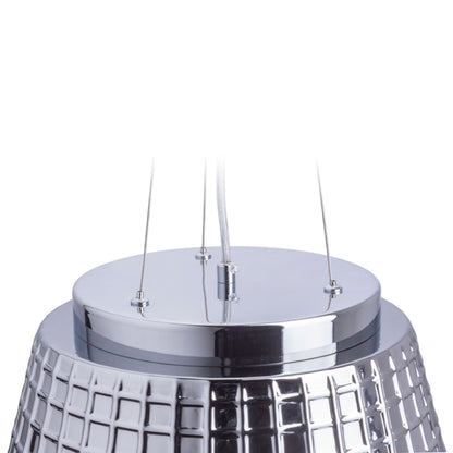 CORONA | hanglamp van massief gestructureerd glas | E27 | chroomkleurig | met of zonder lichtbron