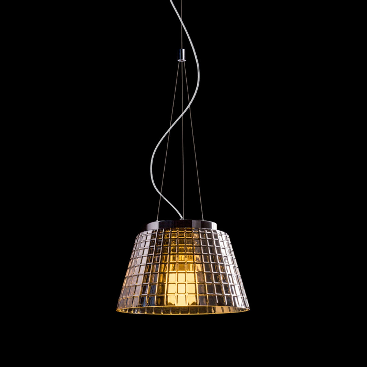 CORONA | hanglamp van massief gestructureerd glas | E27 | chroomkleurig | met of zonder lichtbron