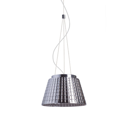 CORONA | hanglamp van massief gestructureerd glas | E27 | chroomkleurig | met of zonder lichtbron