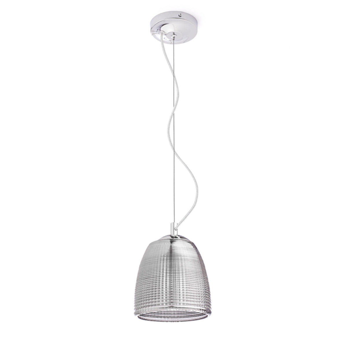AZRIA | piccola lampada a sospensione in vetro | G9 | vetro fumé con cromo | con o senza lampadina