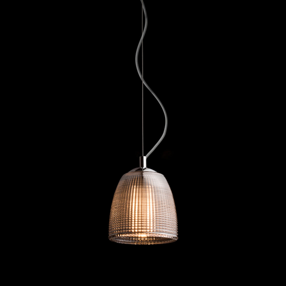 AZRIA | piccola lampada a sospensione in vetro | G9 | vetro fumé con cromo | con o senza lampadina