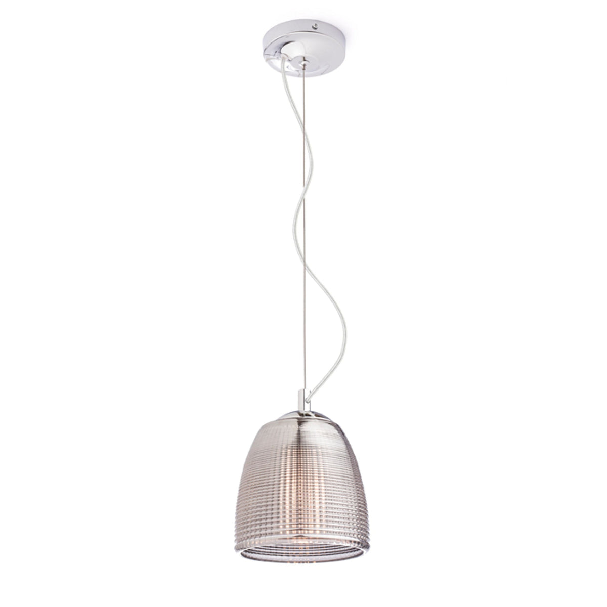 AZRIA | piccola lampada a sospensione in vetro | G9 | vetro fumé con cromo | con o senza lampadina