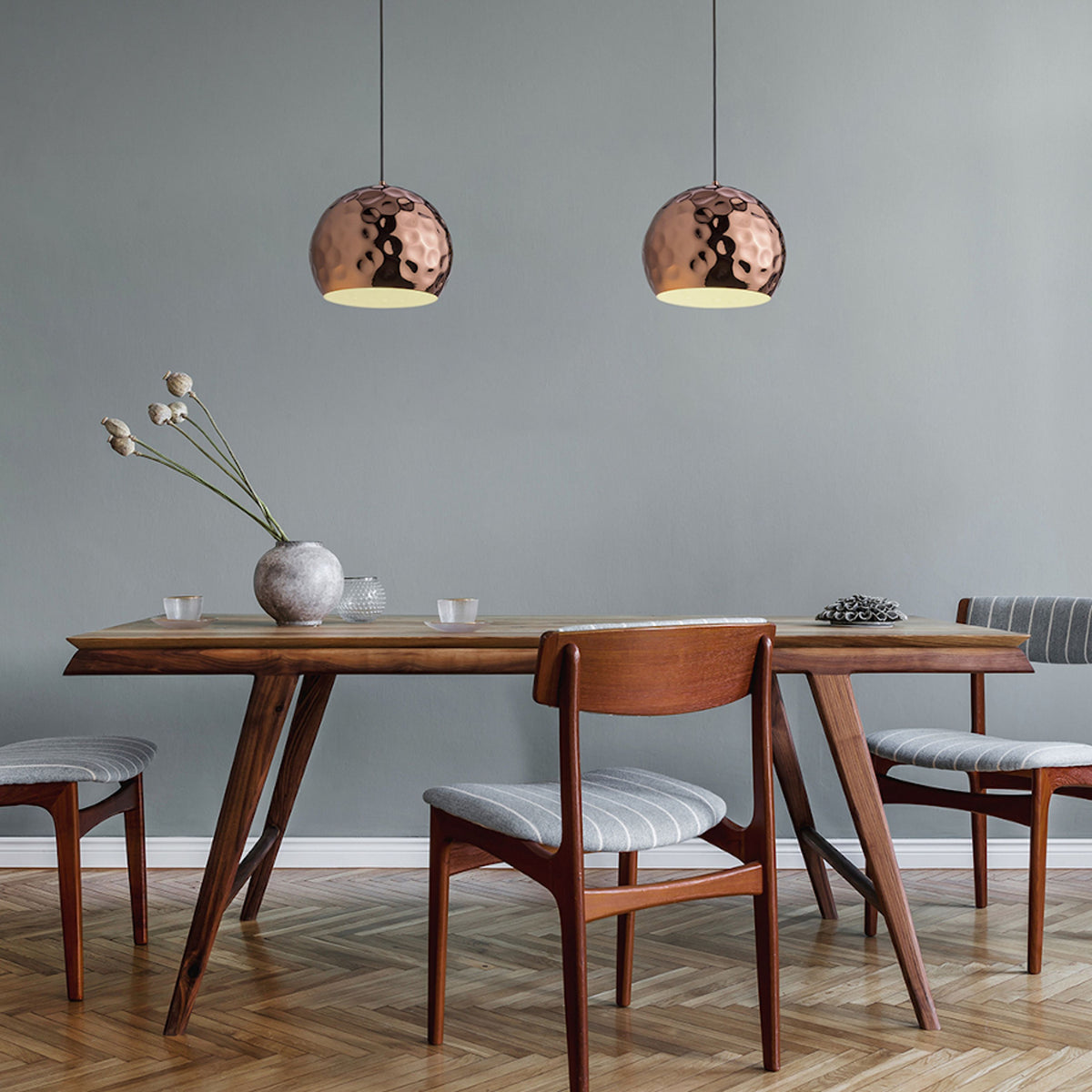 BLONDIE | metalen hanglamp 25 cm | E27 | koper met witte binnenkant | met of zonder lichtbron