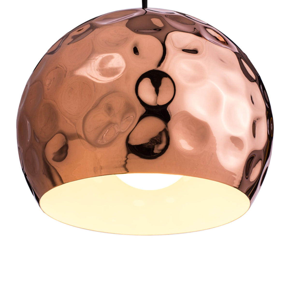 BLONDIE | metalen hanglamp 25 cm | E27 | koper met witte binnenkant | met of zonder lichtbron