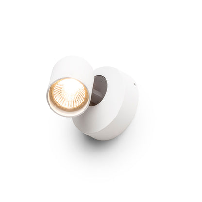 DUGME I | tiltable wall spotlight made of lacquered metal | GU10 | white with anthracite | with or without light source
