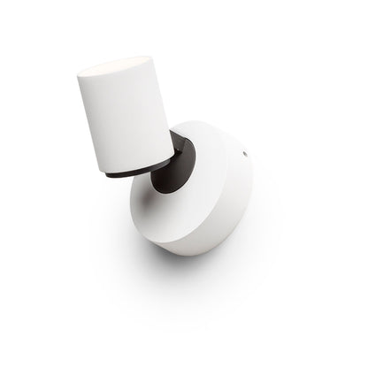 DUGME I | tiltable wall spotlight made of lacquered metal | GU10 | white with anthracite | with or without light source