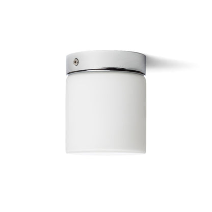 ESICA CYL | plafondlamp badkamer | LED 6W 3000K | opaalglas met chroom | IP44