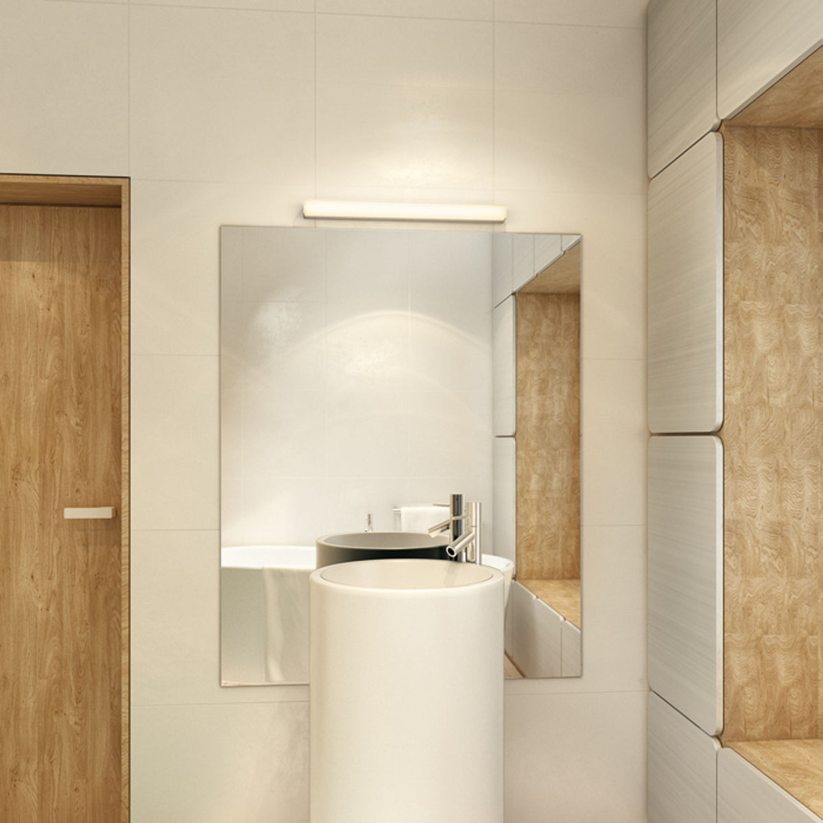 LEVIA 60 | Lâmpada LED de espelho de casa de banho de 60 cm | 12 W 3000 K | IP44 | alumínio ou cromado