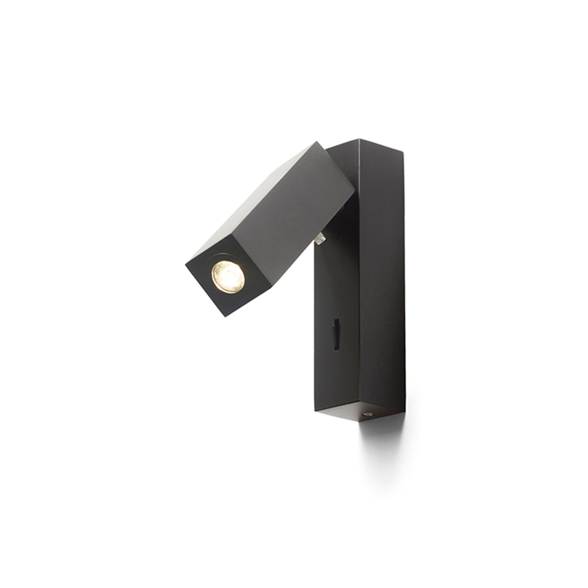 FADO I | geometrische LED wandlamp met richtbare reflector | 3W 4000K | met schakelaar | zwart