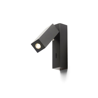 FADO I | geometrische LED wandlamp met richtbare reflector | 3W 4000K | met schakelaar | zwart